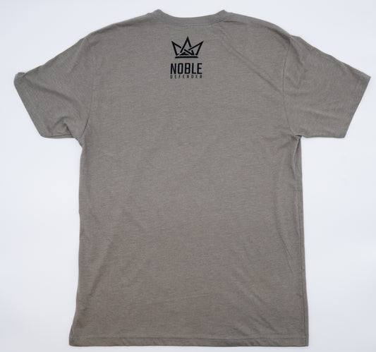 Noble Defender Here To Serve Gray T-Shirt