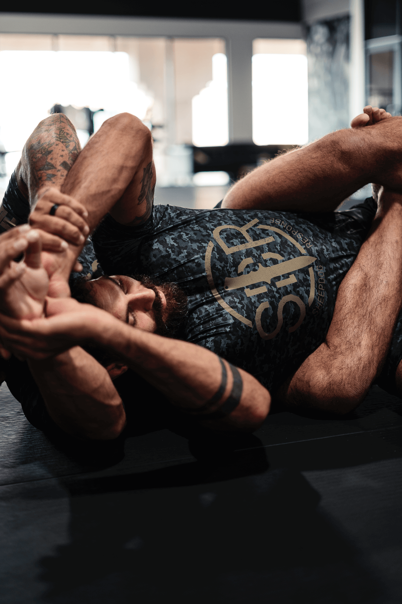 SDR Black Camo Blade Logo Grappling Shorts – 6.7” Inseam