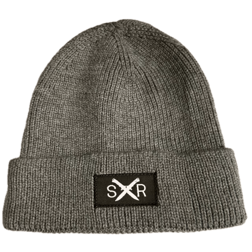 100% acrylic tactical beanie in grey with Sheepdog Response logo