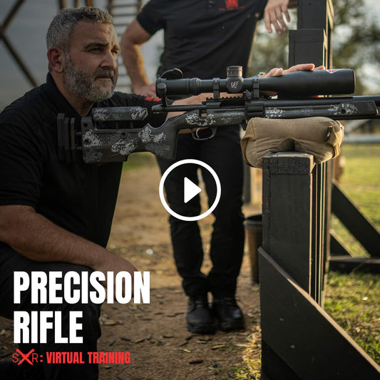 Precision rifle training overview featuring scope setup and shooting position in Sheep Dog Response virtual class