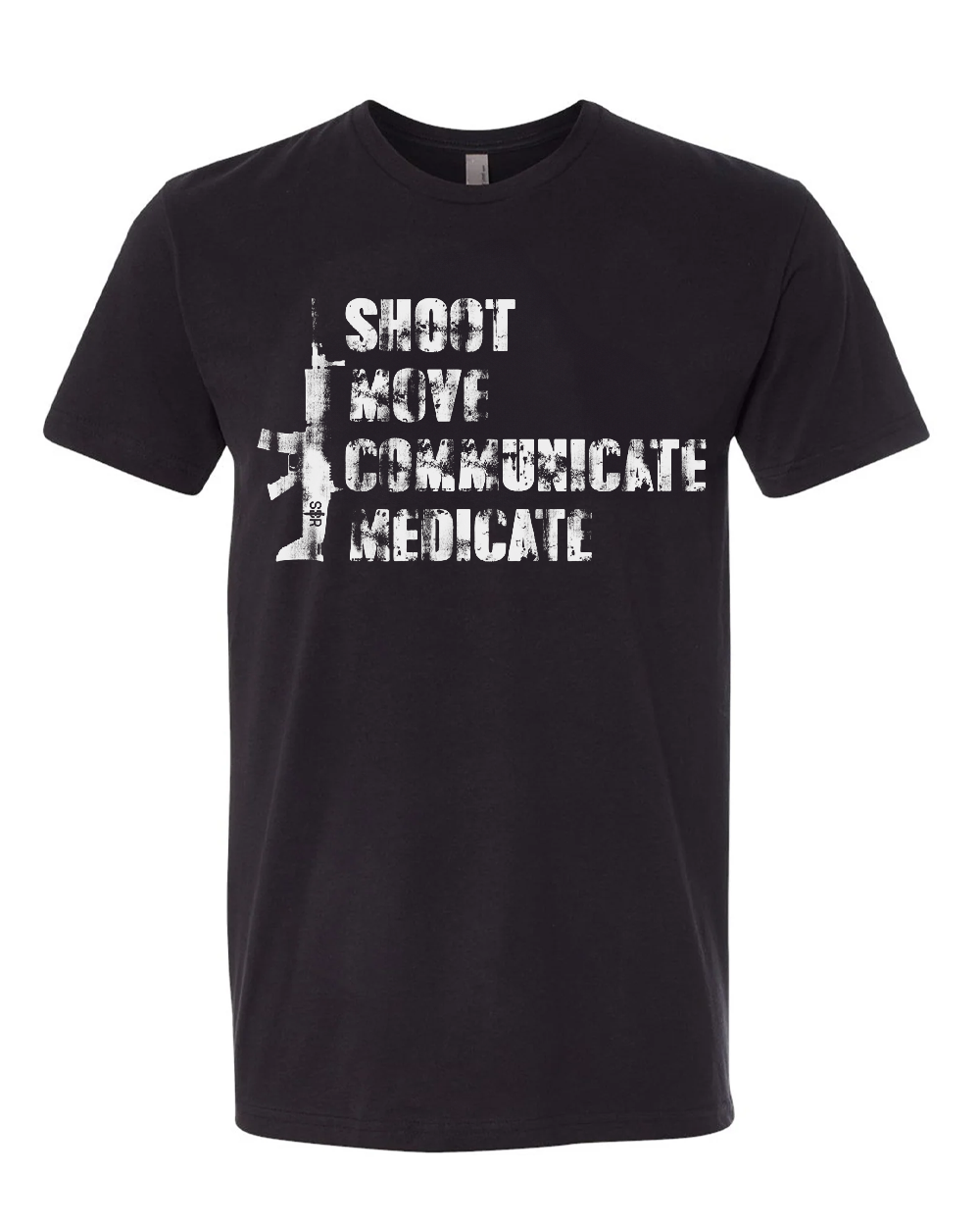 Shoot, Move, Communicate, Medicate Tee